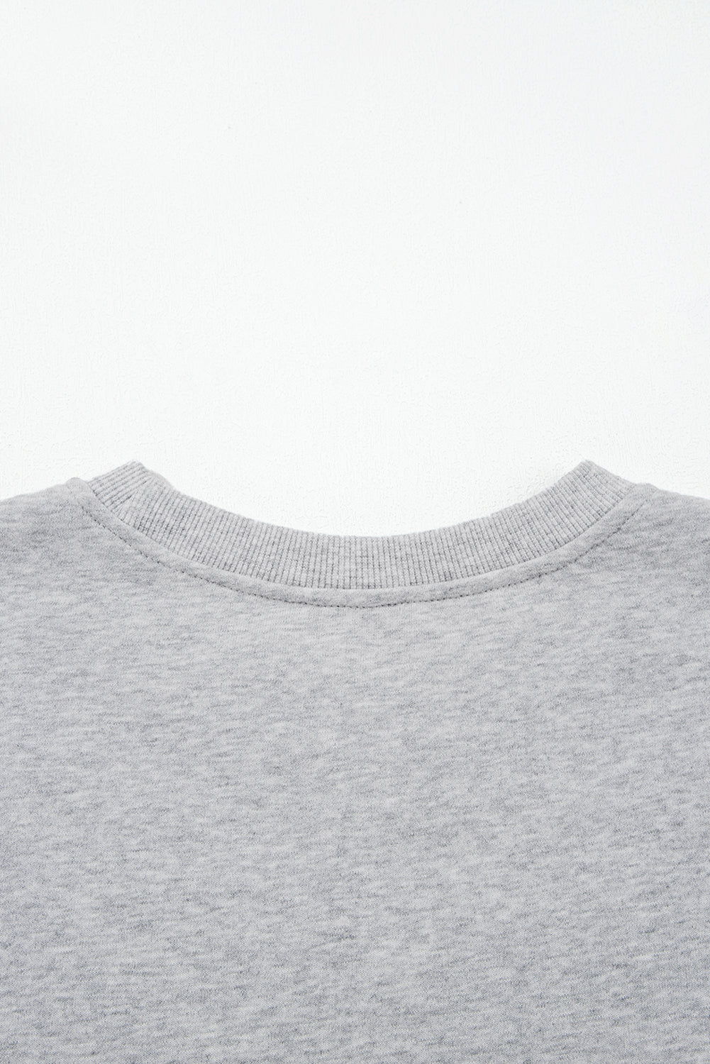 Light Grey Contrast Bow Applique Drop Sleeve Round Neck Sweatshirt