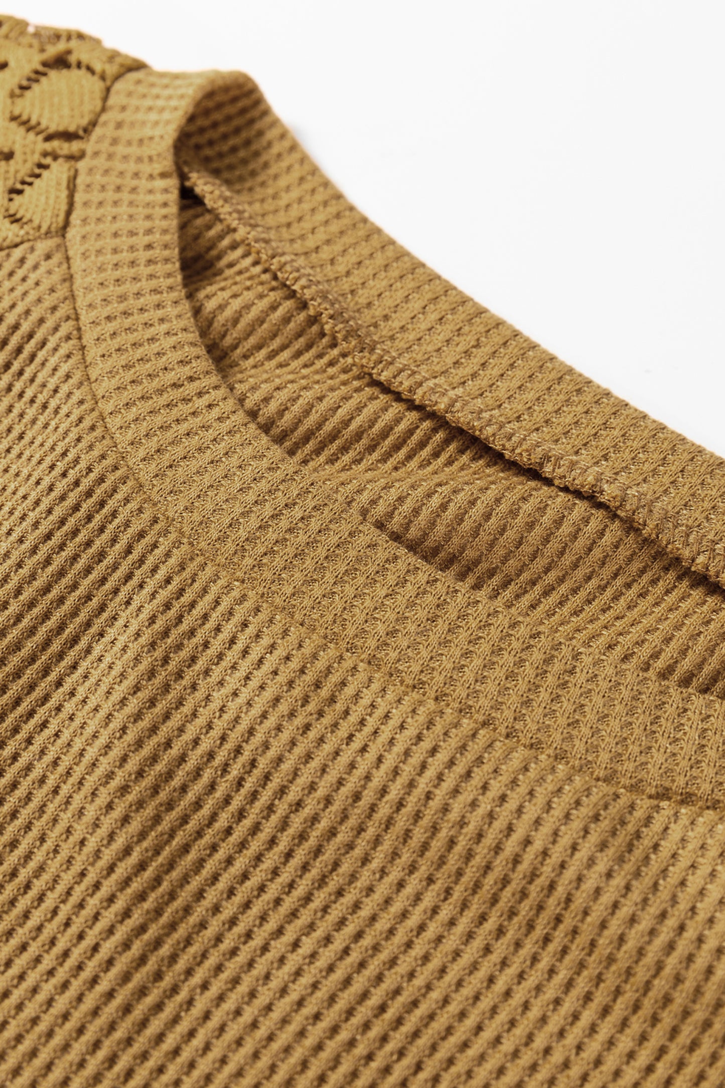 Chestnut Lace Long Sleeve Textured Pullover