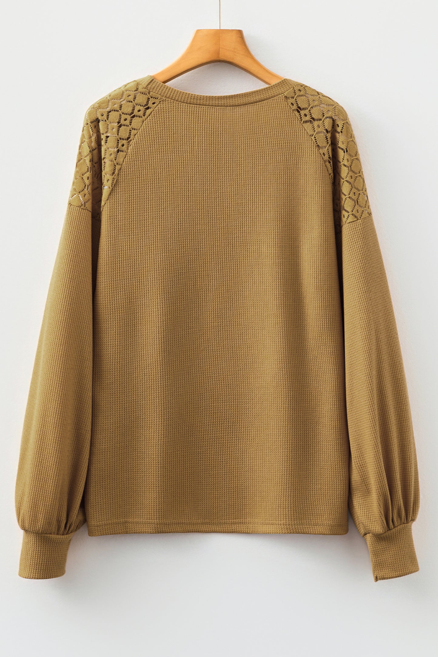 Chestnut Lace Long Sleeve Textured Pullover